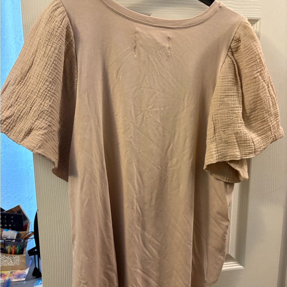 Cupio Beige Short Sleeve Top - Picture 8 of 11